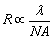 Rayleigh Resolution Equation